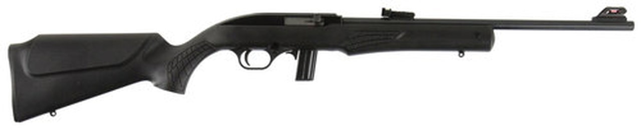 Rossi 22LR, 18" Barrel, Black, Synthetic Stock, 10Rd, Adjustable Fiber Optic Sights