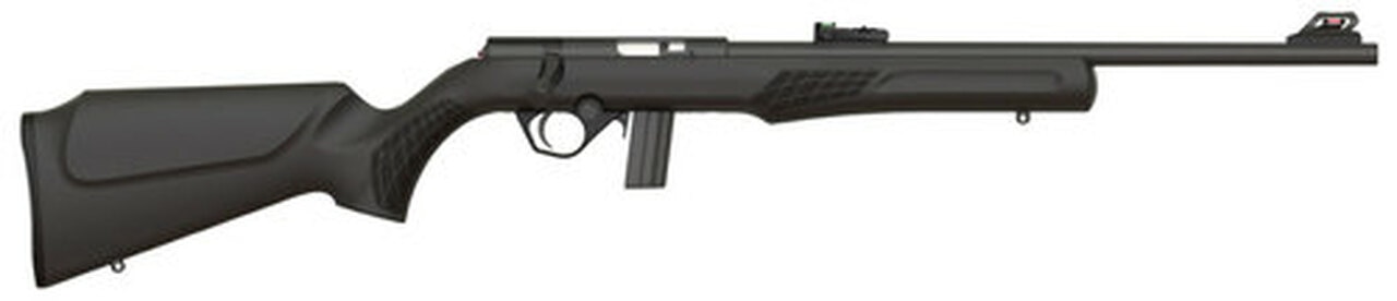 Rossi RB22 22LR, 18" Barrel, Black, Synthetic Stock, 10Rd, Adjustable Fiber Optic Sights Rossi