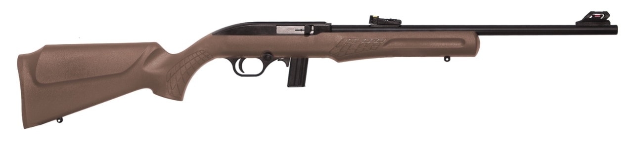 Rossi RS22 22 LR, 18" Barrel, Brown, Synthetic Stock, 10Rd, Adjustable Sights Rossi