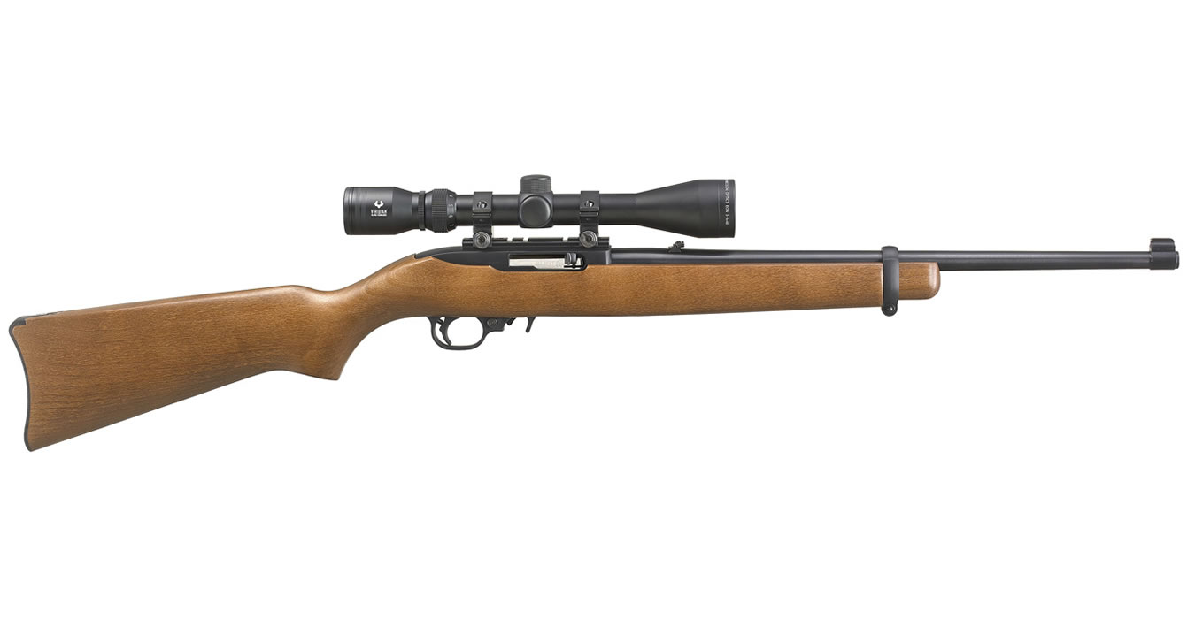 Ruger 10/22 22LR Rimfire Carbine with Hardwood Stock and Viridian EON 3-9x40mm Riflescope