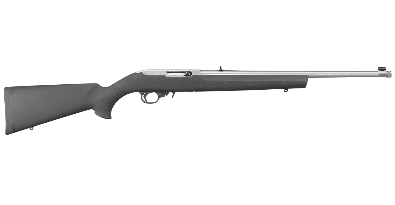 Ruger 10/22 22LR Rimfire Rifle with Stainless Threaded Barrel and Hogue Rubber Stock