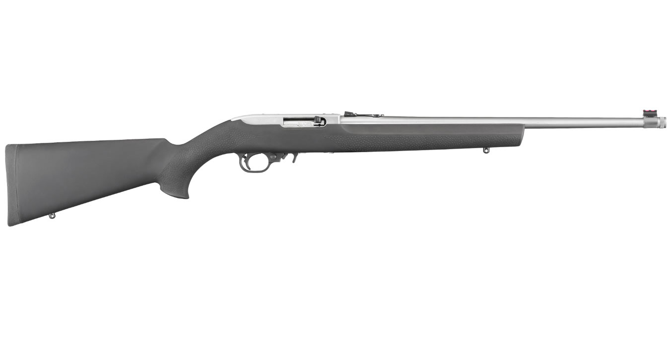 Ruger 10/22 22LR Stainless Rimfire Rifle with Fiber Optic Sights and Threaded Barrel