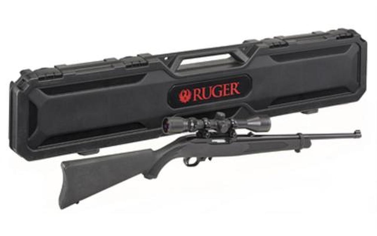 Ruger 10/22 Carbine 22 LR, 18.5" Barrel, Satin Black, Weaver Scope and Case, 10rd Mag Ruger