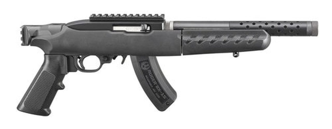 Ruger 22 Charger Takedown Railed Brace Mount 22 LR, Lightweight 10" Threaded Barrel,15Rd Mag, Includes Bipod