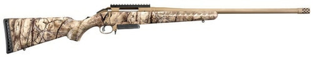 Ruger American Rifle, .450 Bushmaster, 22", GoWild IM Brush Camo, Bronze Cerakote