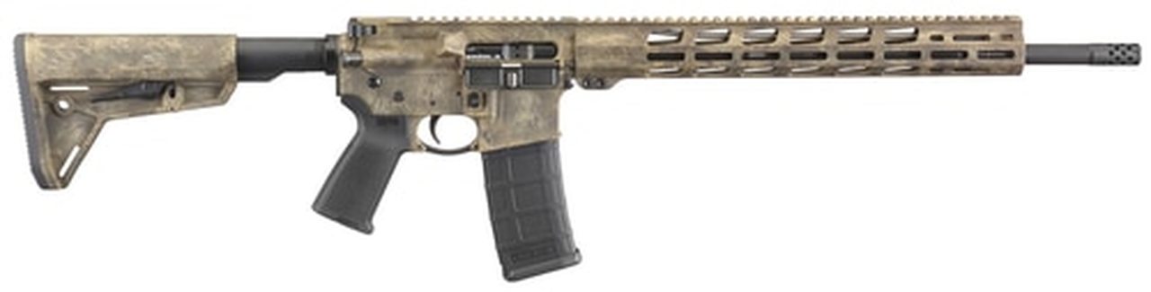 Ruger AR556 AR-15 5.56/223 18" Barrel Frazzled Camo Brown Cerakote 30rd Mag