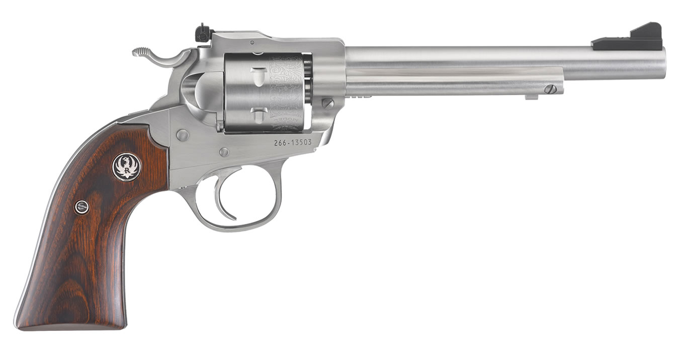 Ruger Blackhawk Bisley Stainless Exclusive 22LR Revolver with Hardwood Grips