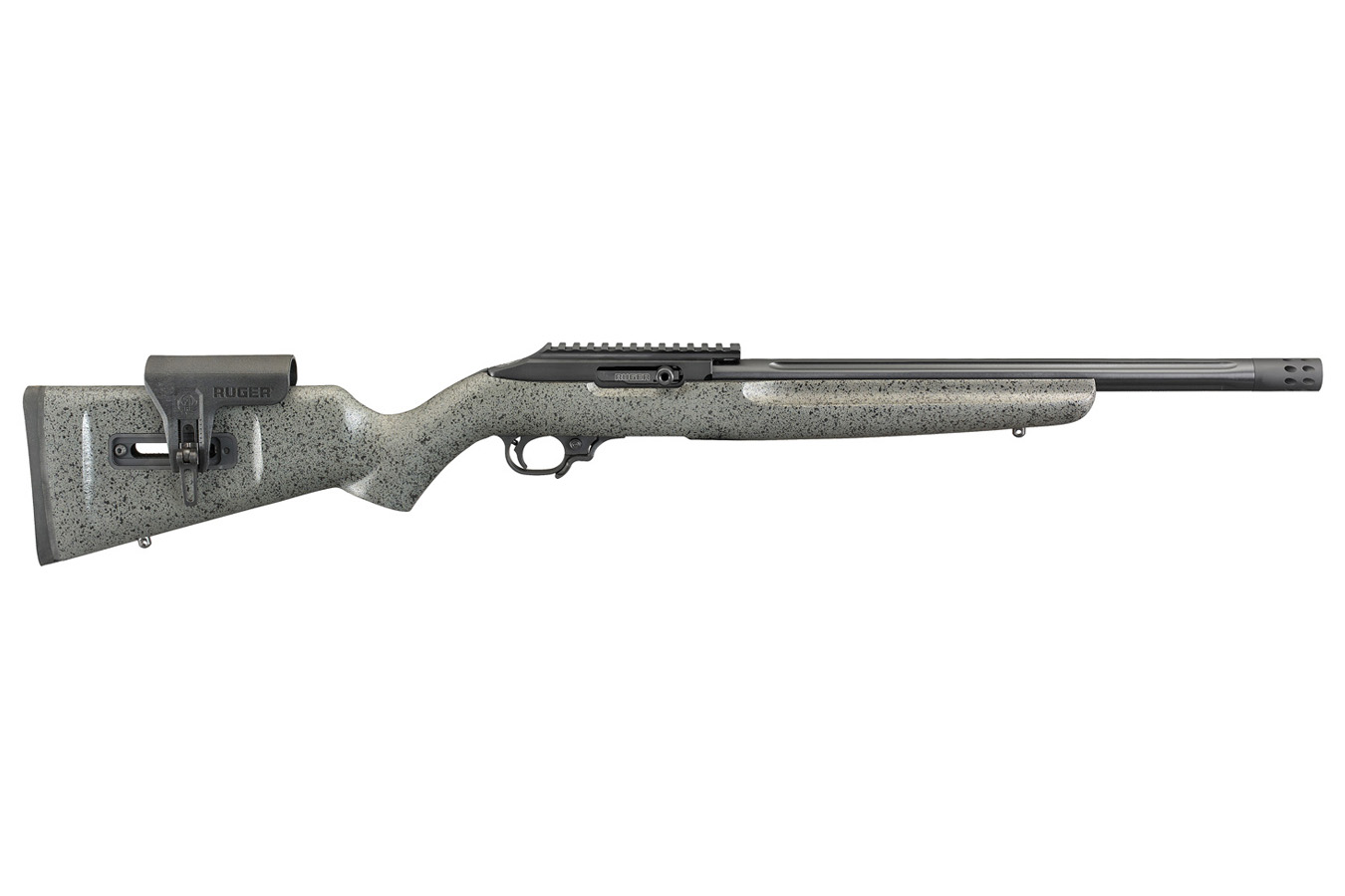 Ruger Custom Shop 10/22 Competition 22 LR Semi-Auto Rifle with Gray/Black Speck Laminate Stock