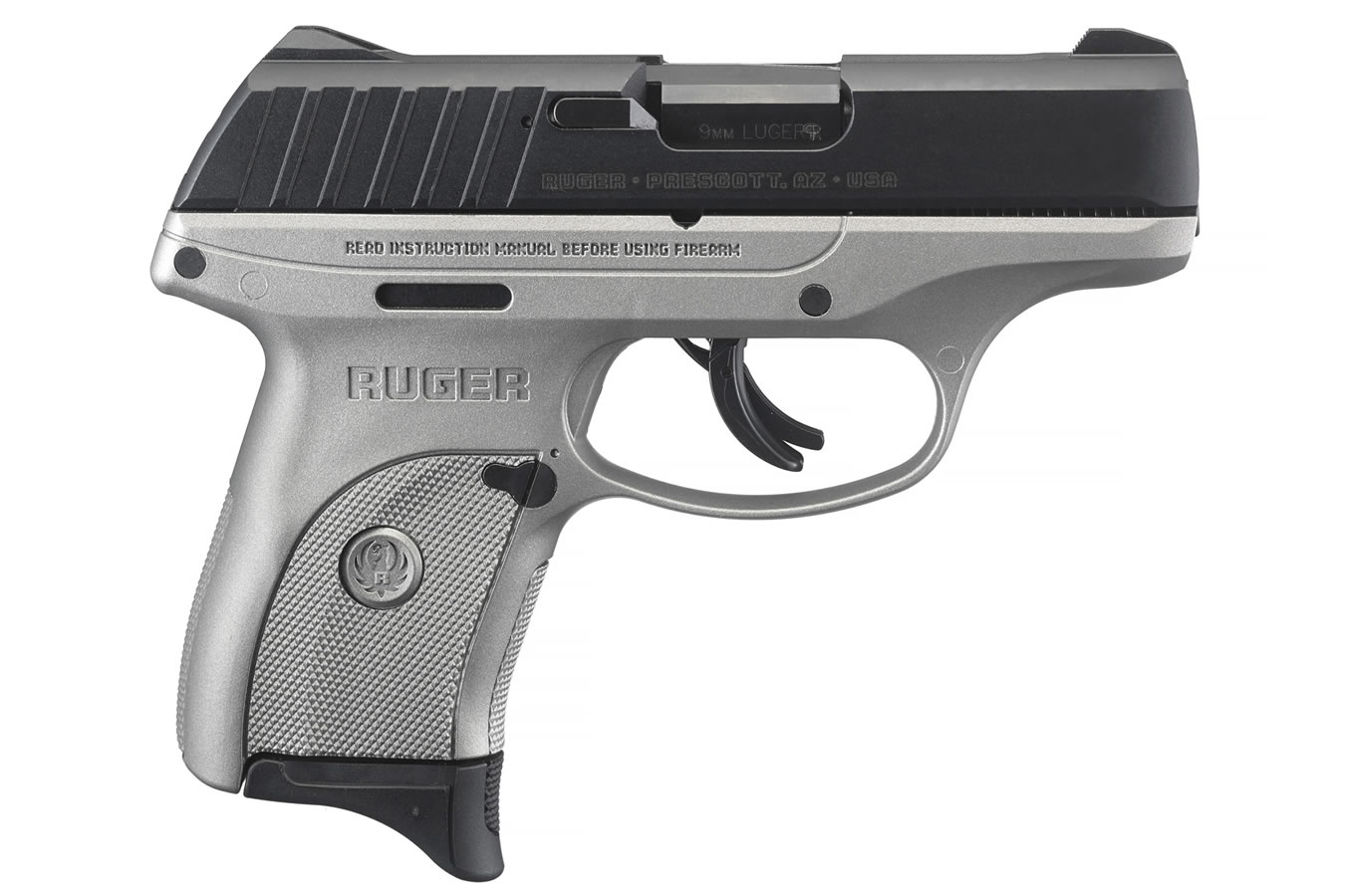 Ruger EC9s 9mm Carry Conceal Pistol with Savage Silver Cerakote Frame