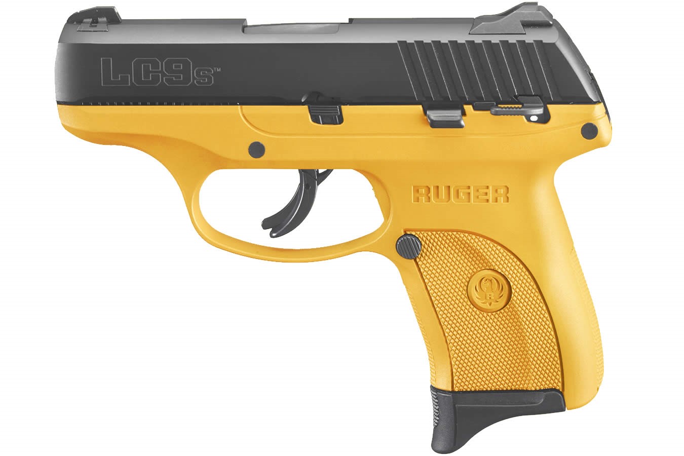 Ruger LC9s 9mm Luger Carry Conceal Pistol with Yellow Cerakote Frame