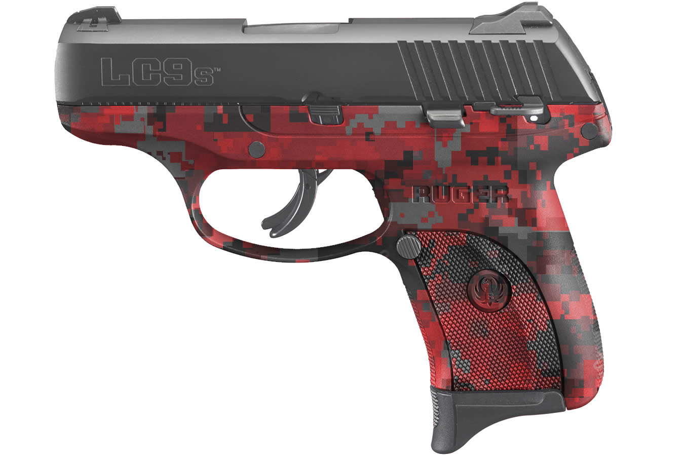 Ruger LC9s 9mm Red Digital Camo Striker-Fired Pistol