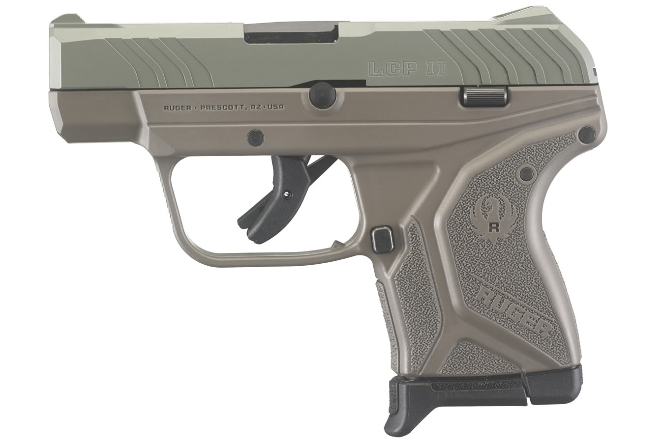 Ruger LCP II 380 ACP Carry Conceal Pistol with Elite Earth Cerakote Frame and Jungle G