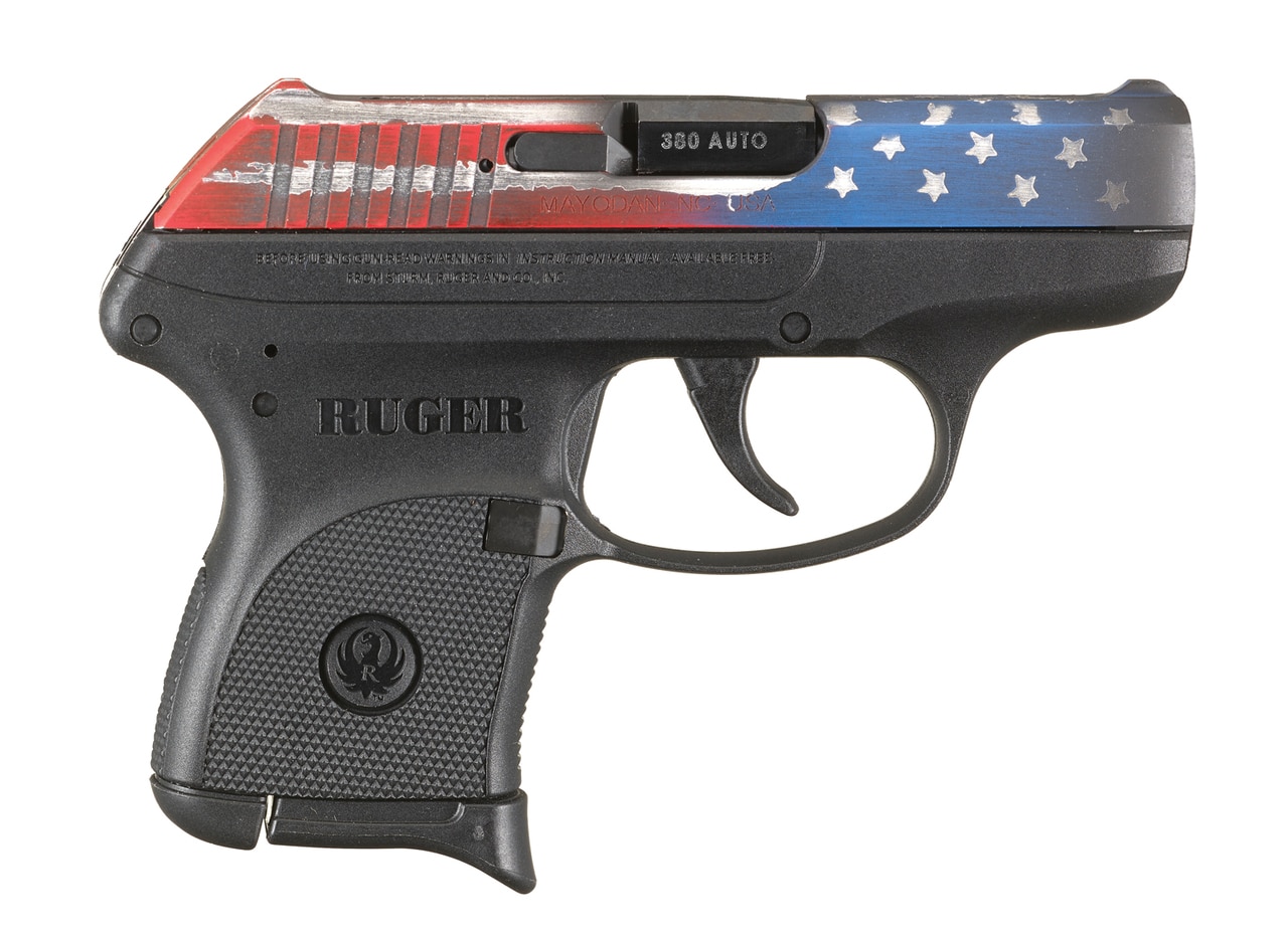 Ruger LCP, Semi-automatci Pistol, Centerfire, 380ACP, 2.75" Barrel, American Flag Slide Finish, Alloy Steel Slide, Nylon Frame, Integral Sights, 6Rd