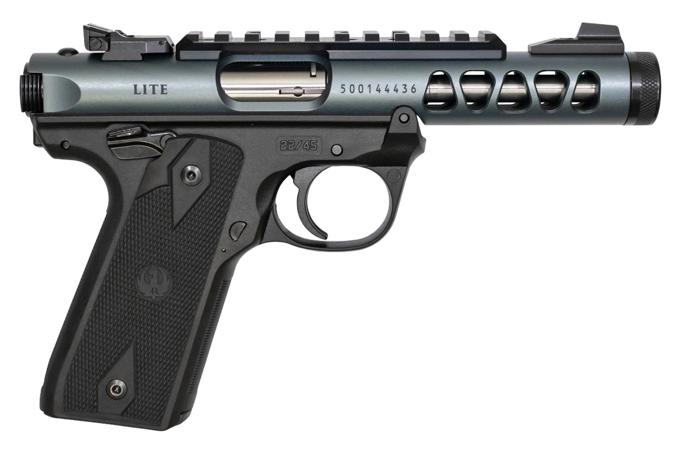Ruger Mark IV 22/45 Lite .22 LR, 4.4" Threaded Barrel, Diamond Gray, 10rd Ruger