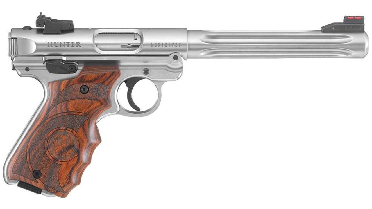 Ruger Mark IV Hunter 22LR 6.88" Fluted Bull Barrel SS Target Laminate Grip 10rd Mag Ruger