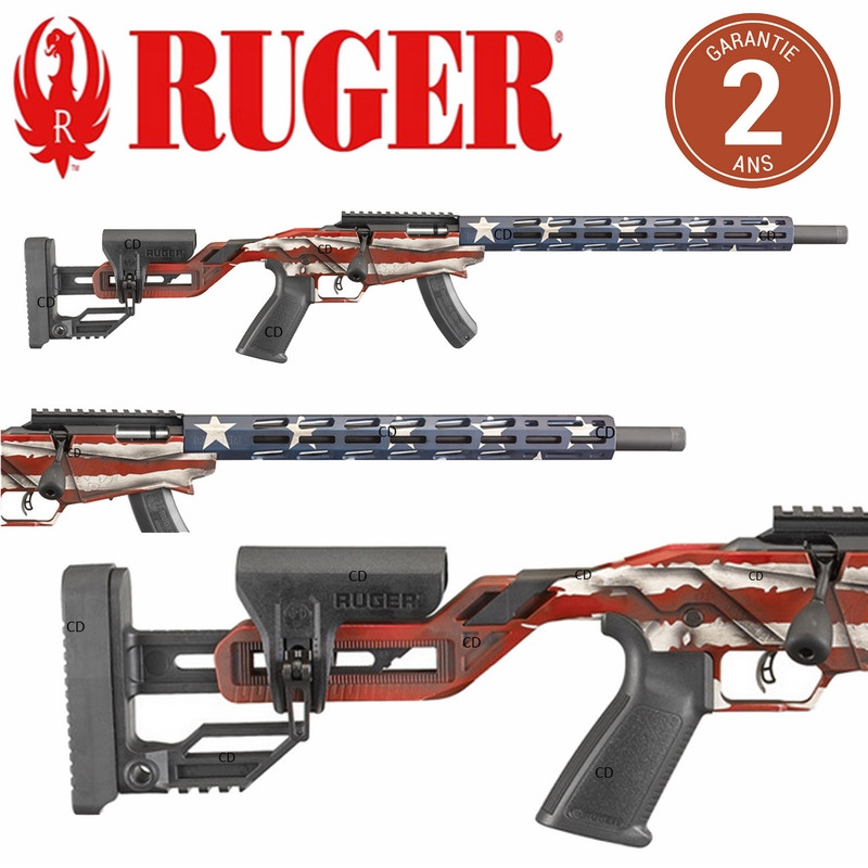 Ruger Precision Rimfire 22LR Bolt Action American Flag Cerakote Finish