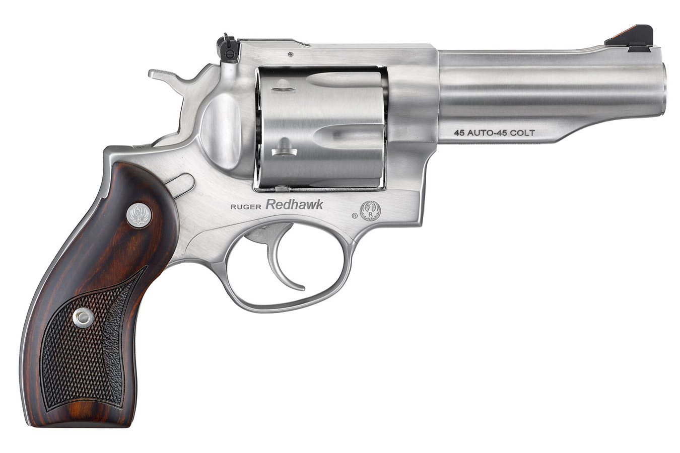 Ruger Redhawk 45 ACP Satin Stainless Revolver with Hardwood Grips