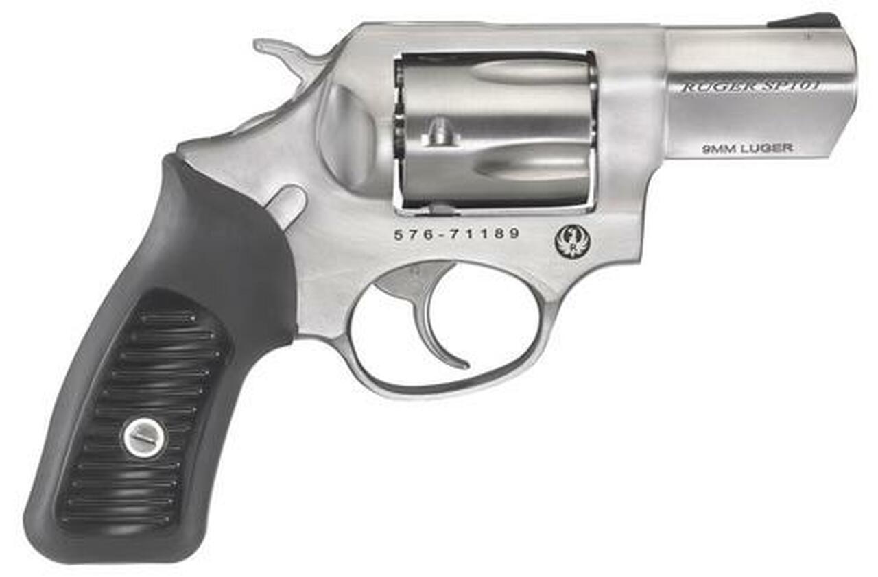 Ruger SP101 9mm, 2.25" Stainless Barrel, Rubber Grips, Moon Clips, 5rd Ruger