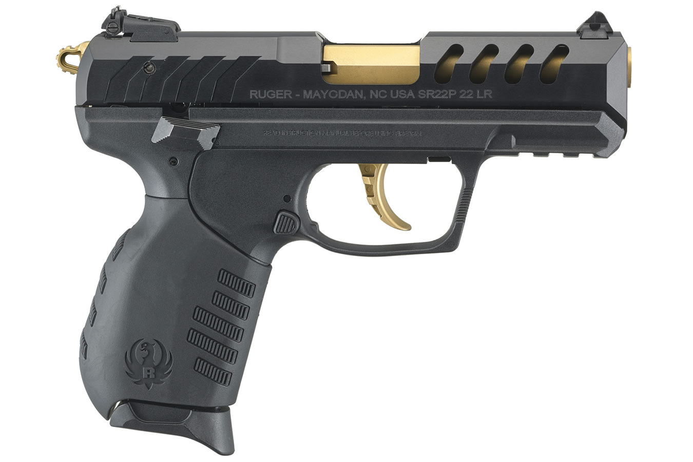 Ruger SR22 22LR Rimfire Pistol with Gold PVD Barrel