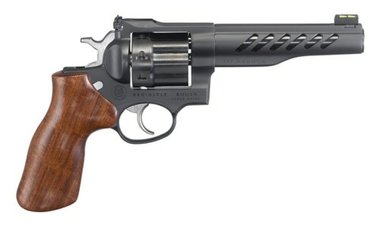 Ruger Super GP100 357 Mag/38 Spec 5.5" Barrel Hogue Hardwood Grip Black PVD Finish, 8 Round Ruger