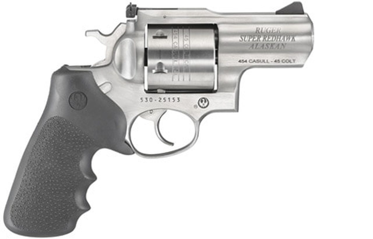 Ruger Super Redhawk Alaskan .454 Casull, 2.5" Barrel, Black Rubber Grips, Stainless Steel, 6rd