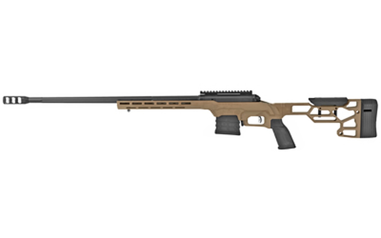 Savage 110 Precision, 338 Lapua, 24" Barrel, Cerakote Finish, Flat Dark Earth Color, MDT Chassis, 5Rd, Savage Arms