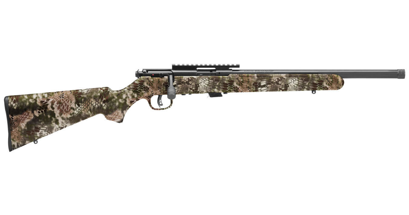 Savage 93R17 FV-SR 17HMR Bolt Action Rimfire Rifle with Kryptek Highlander Stock