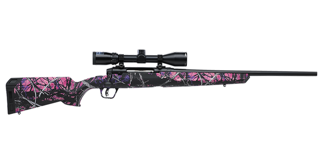 Savage AXIS II XP Compact 243 Win Bolt-Action Rifle with Muddy Girl Camo Stock and Bushnell 3-9x40mm Scope