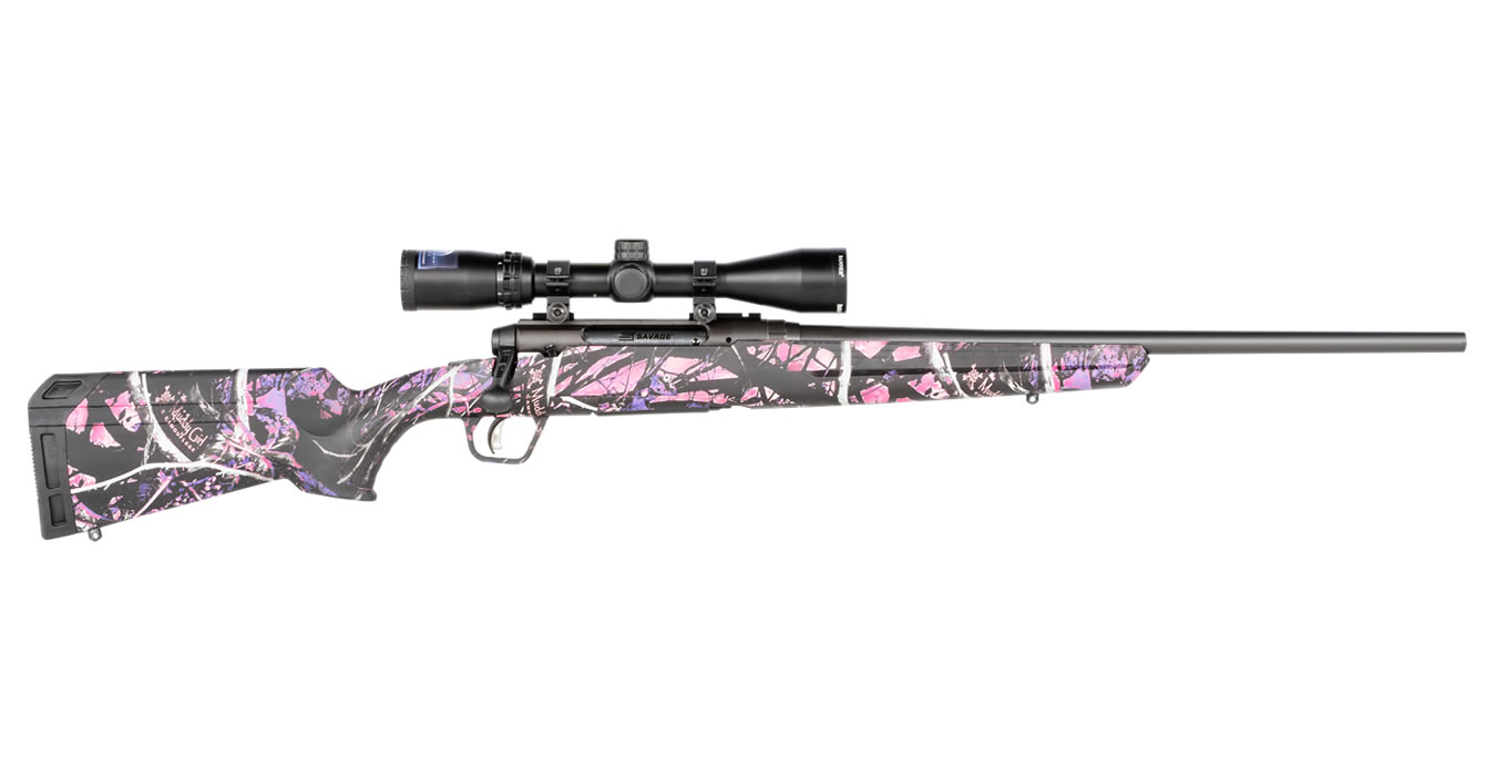 Savage Axis II XP Compact 6.5 Creedmoor Bolt-Action Rifle with Muddy Girl Camo Stock and 3-9x40mm Bushnell Scope