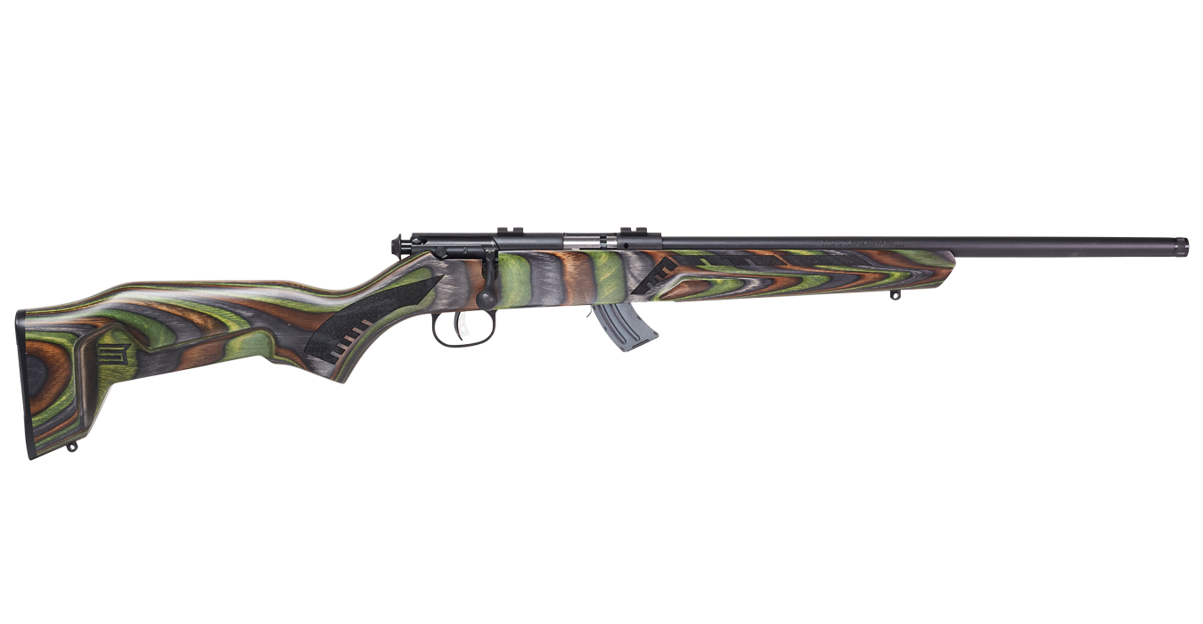 Savage Mark II Minimalist 22LR Bolt-Action Rifle with Green Laminate Stock