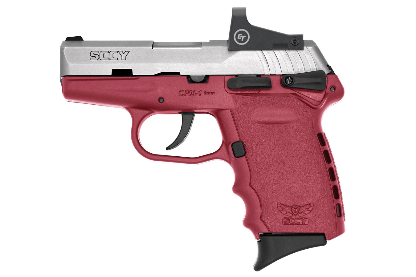 SCCY CPX-1 9mm Pistol with Crimson Red Frame/Stainless Slide and Crimson Trace Red Dot