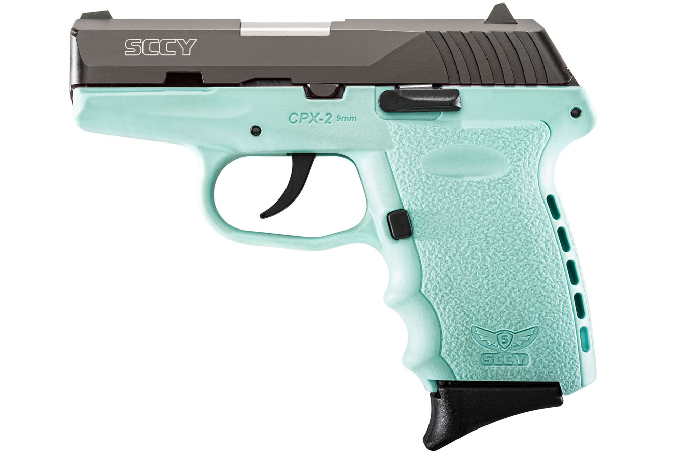 SCCY CPX-2 9mm Aqua Blue Pistol with Black Slide