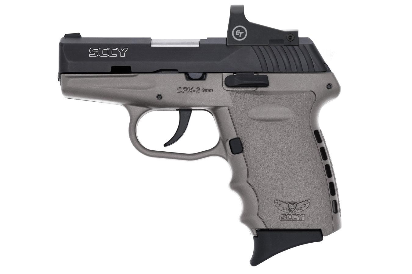 SCCY CPX-2 9mm Pistol with Gray Frame and Crimson Trace Red Dot
