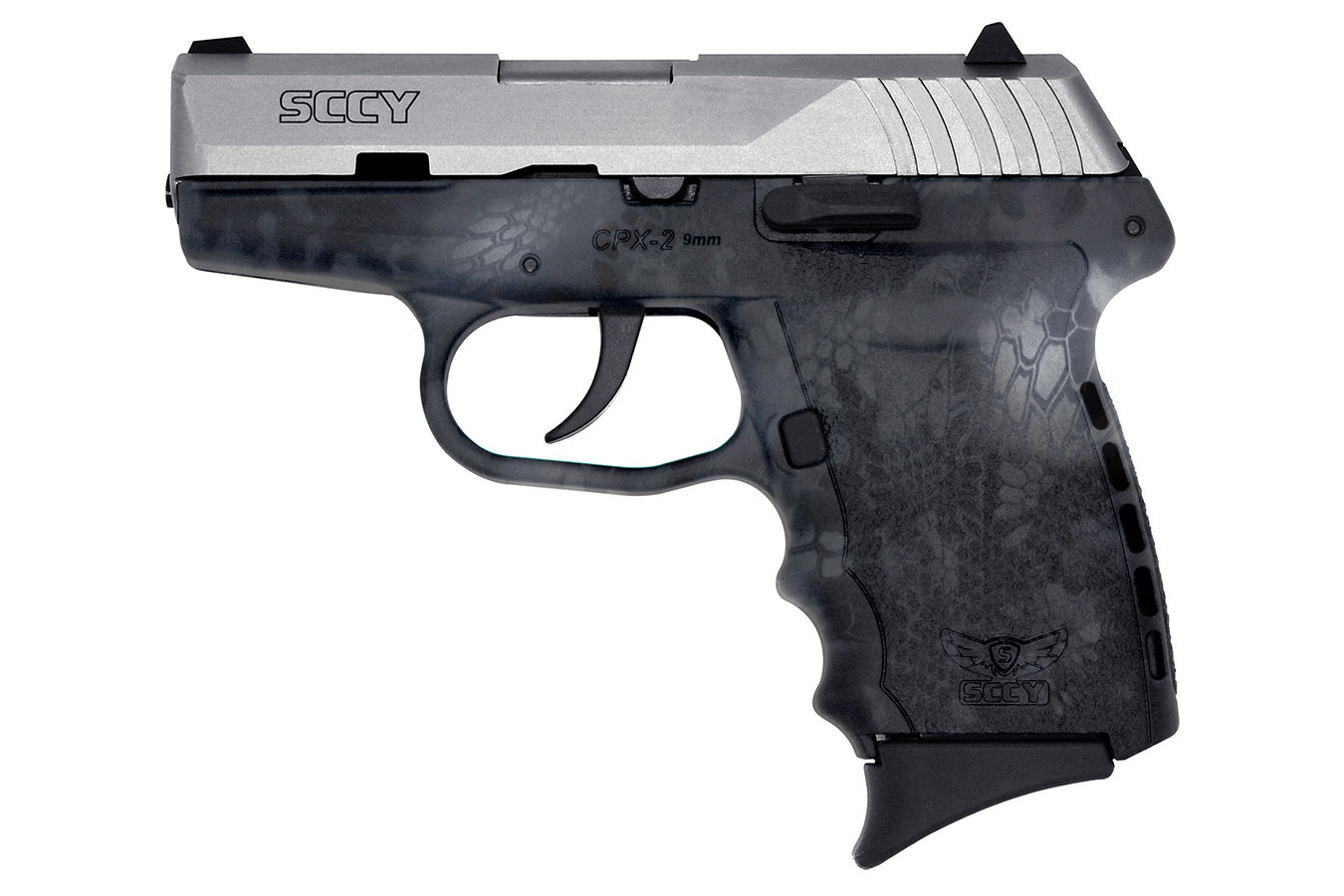 SCCY CPX-2 9mm Pistol with Kryptek Typhon Frame and Satin Stainless Slide