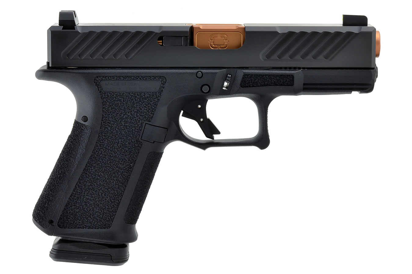 Shadow Systems MR918 Combat 9mm Black Pistol with Spiral Fluted Bronze Barrel
