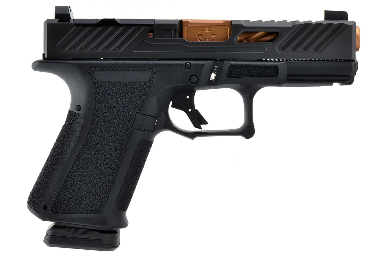 Shadow Systems MR918 Elite 9mm Black Optics Ready Pistol with Spiral Fluted Bronze Threaded Bar