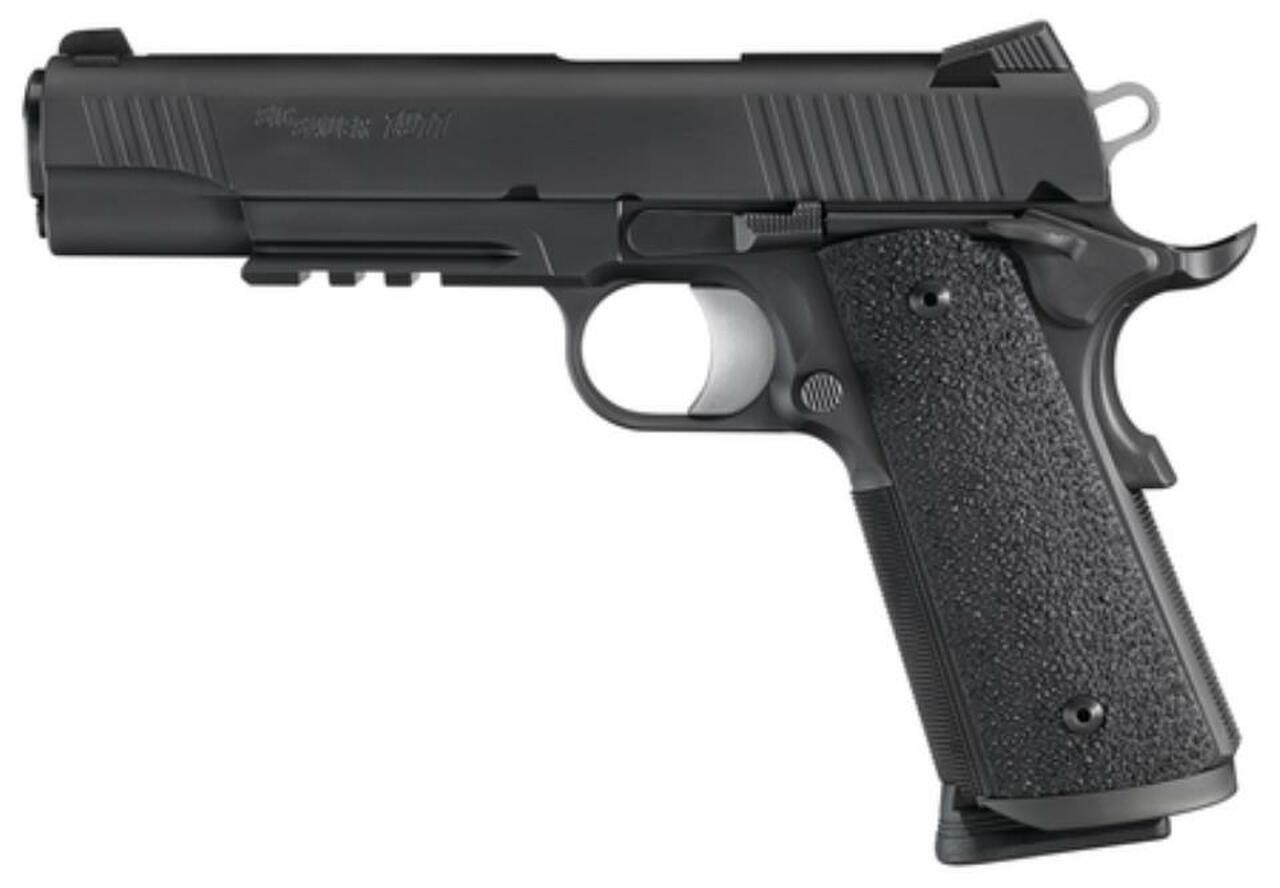 SIG 1911 357 SIG 5IN TAC OPS BLK SAO Siglite Ergo XT Grip (4) 8RD Steel MAG Rail