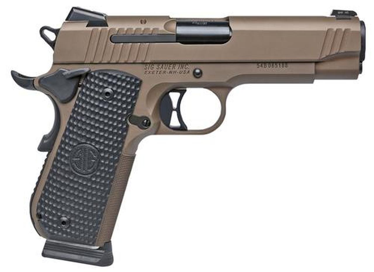 Sig 1911 45 ACP 4.2", Emperor Scorpion, Flat Dark Earth, Siglite, Black, Fastback, 8rd