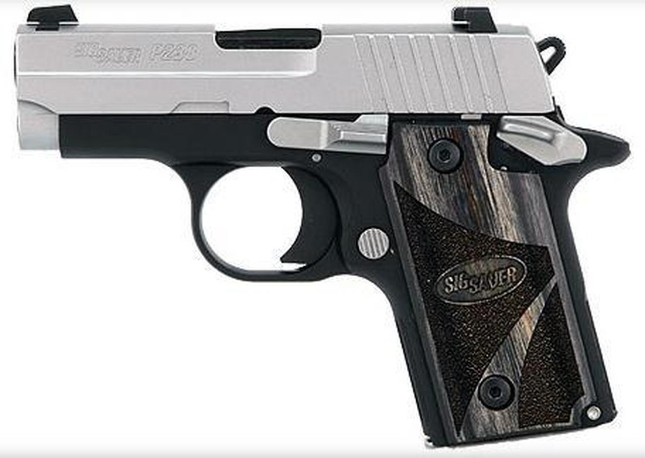 Sig P238 380 ACP 2.7In SAS 2-Tone SAO Siglite Walnut Grip (1) 6rd Steel MAG Dehorned SRT Sig Sauer