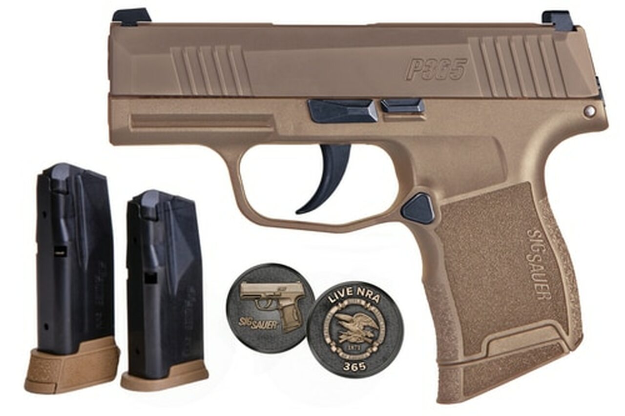 Sig P365 NRA Edition 9mm, 3" Barrel, XRAY3, Coyote, 10rd & 12rd Mags Sig Sauer