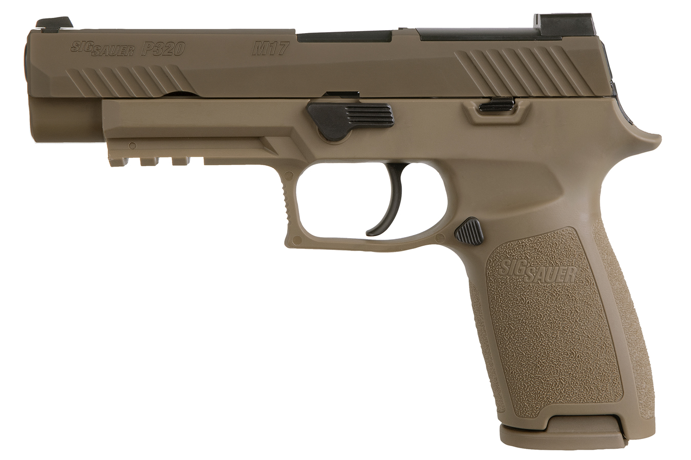 Sig Sauer P320 M17 9mm Full-Size Flat Dark Earth (FDE) Pistol with No Manual Safety