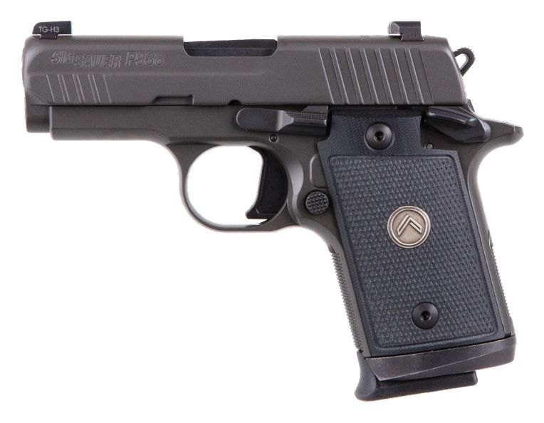 Sig Sauer P938 Legion 9mm, 3" Barrel, Gray, MA Compliant, Night Sights, 7rd Sig Sauer