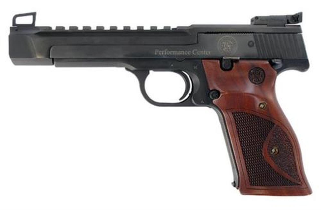 Smith & Wesson 41 22LR, Performance Center 5.5", Wood Grips, Blued 10rd Mag