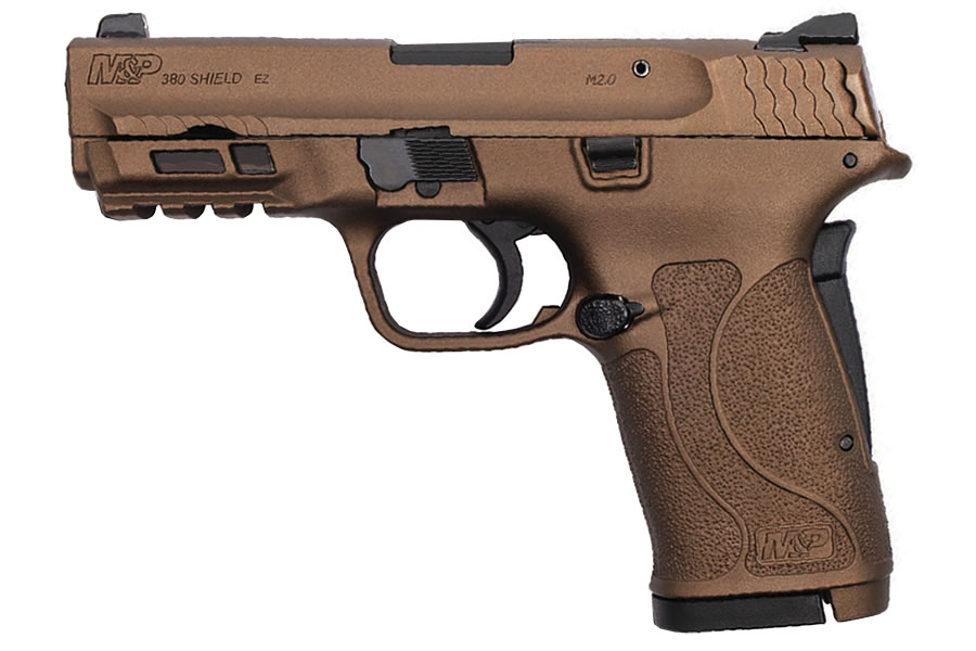 Smith & Wesson M&P380 Shield EZ 380 ACP Pistol with Burnt Bronze Cerakote Finish and No Thumb Safety