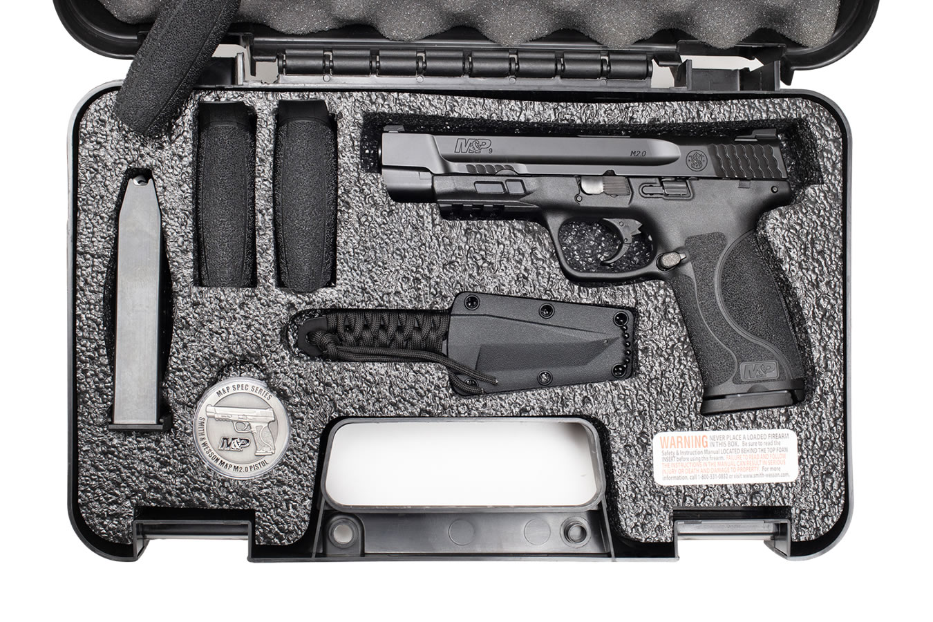 Smith & Wesson M&P9 M2.0 9mm Spec Series Pistol Kit with Night Sights, Knife and Challenge Coin