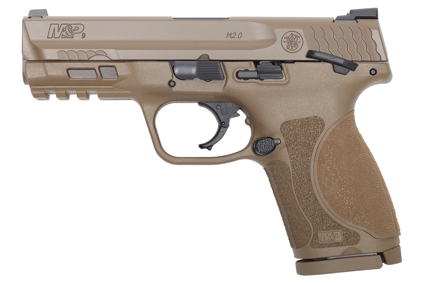 Smith & Wesson M&P9 M2.0 Compact Flat Dark Earth Pistol with 4-inch Barrel and Thumb Safety