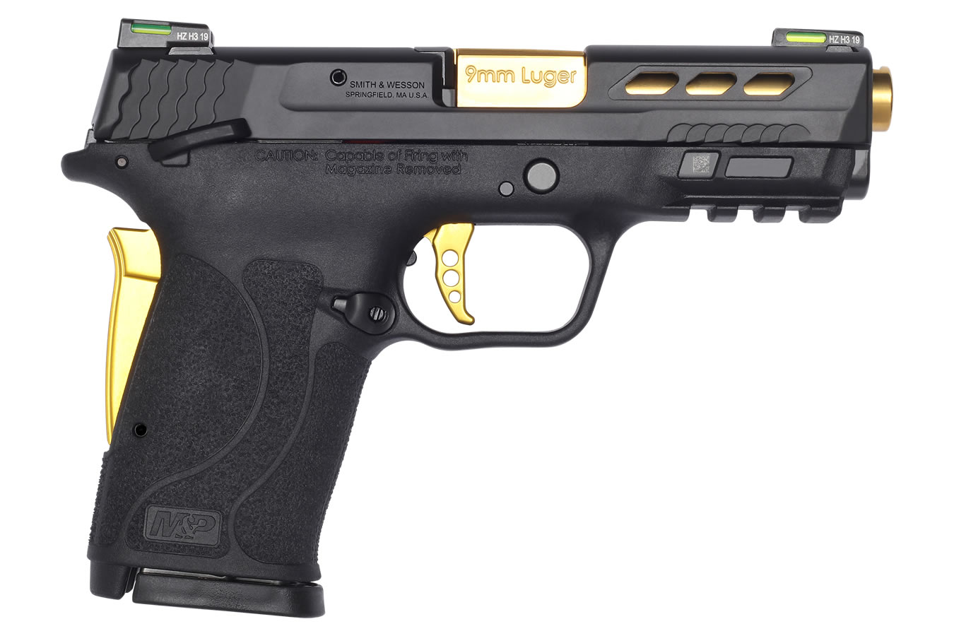 Smith & Wesson M&P9 Shield EZ 9mm Performance Center Pistol with Gold Ported Barrel and Thumb Safety