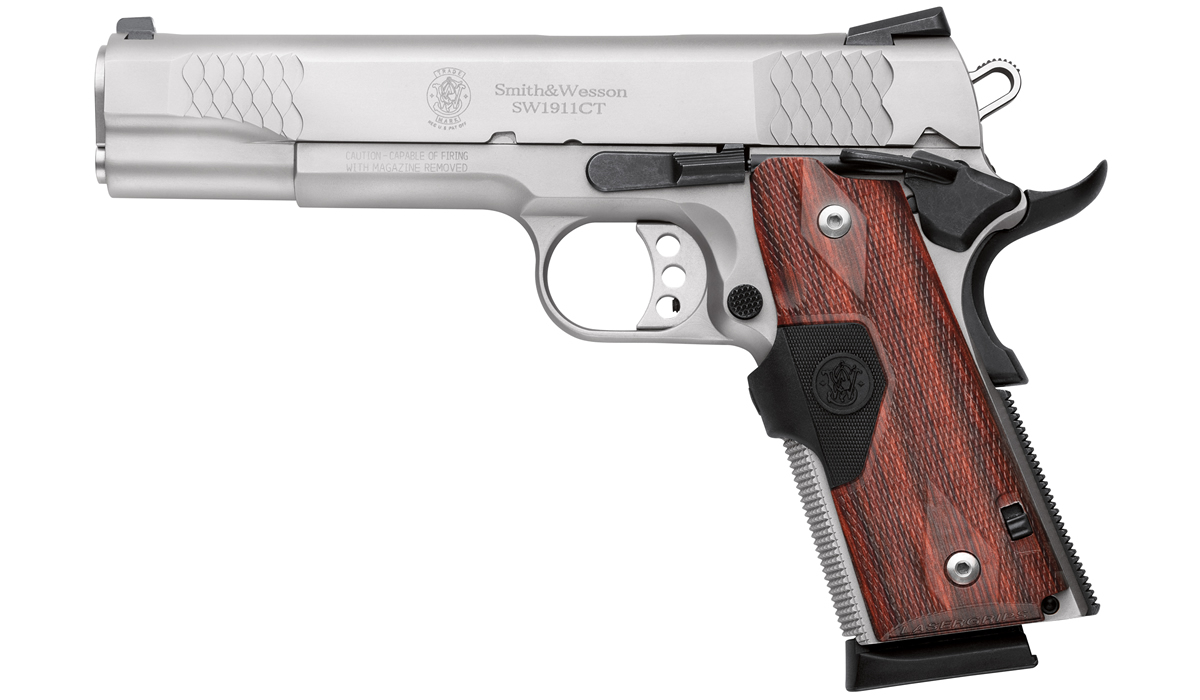 Smith & Wesson SW1911 CT E-Series 45ACP Stainless Pistol with Crimson Trace Lasergrips