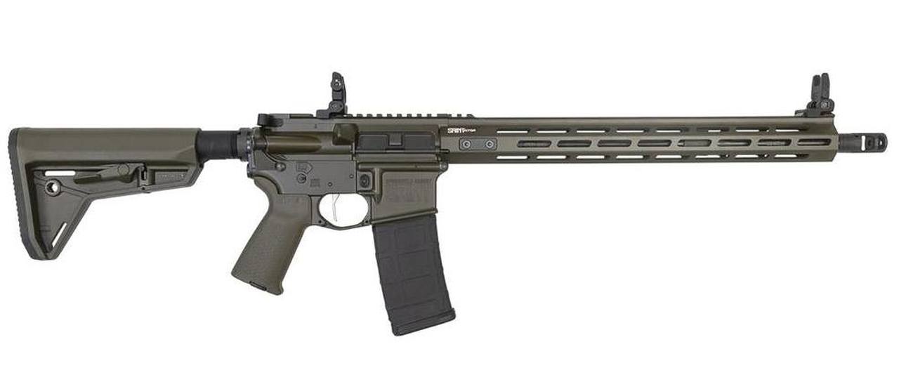 Springfield SAINT Victor AR-15 223/5.56, 16" Barrel, 1:8 Twist, Olive Drab Green, 15" M-LOK Handguard, Flip Up Front and Rear Sights, 30Rd PMAG