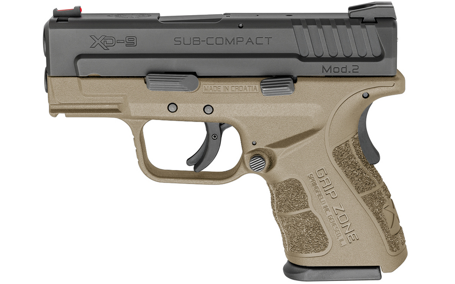 Springfield XD Mod.2 9mm Sub-Compact Flat Dark Earth (FDE) with GripZone